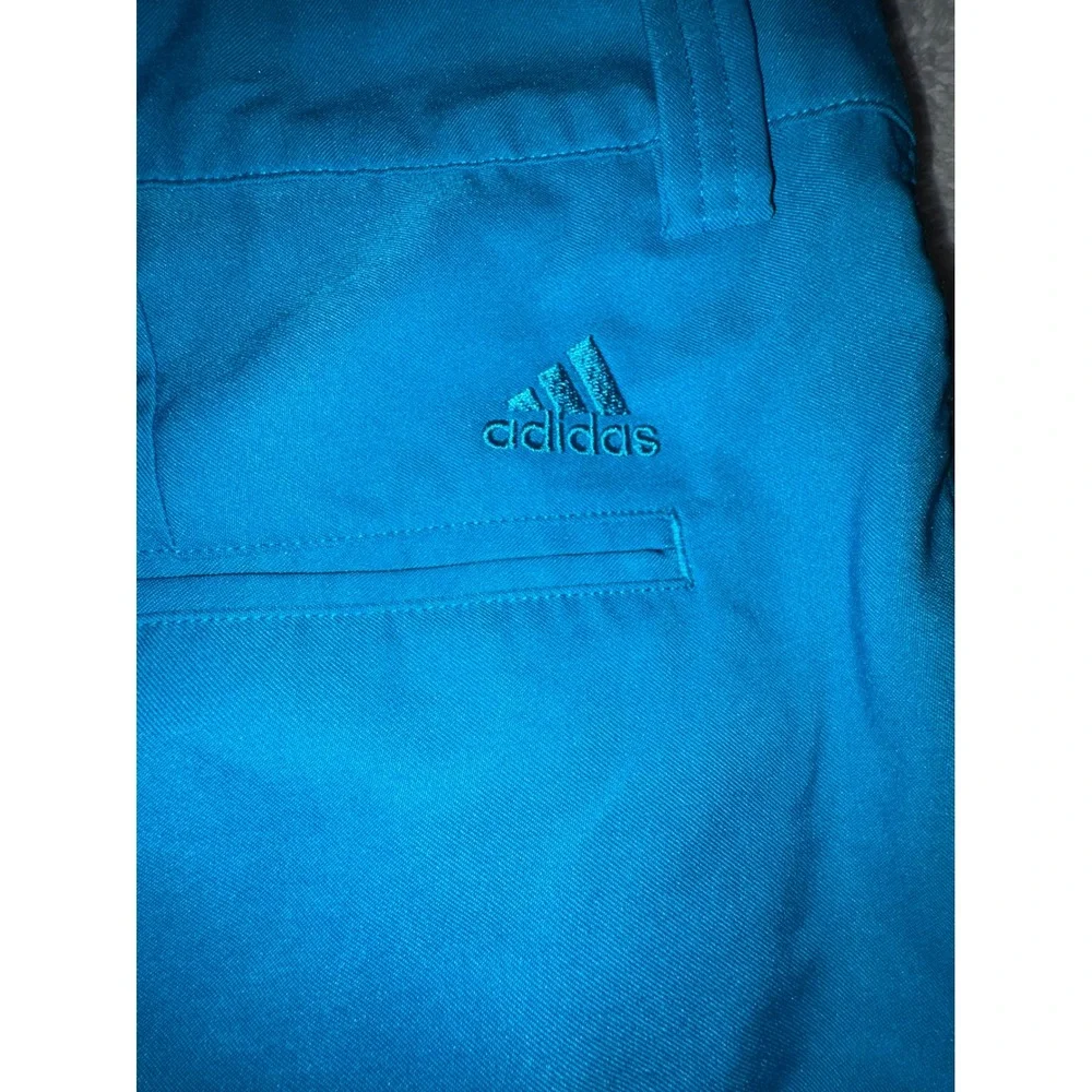 Adidas Climalite Mens Golf Shorts Blue Size 38 Flat Front Performance Athletic